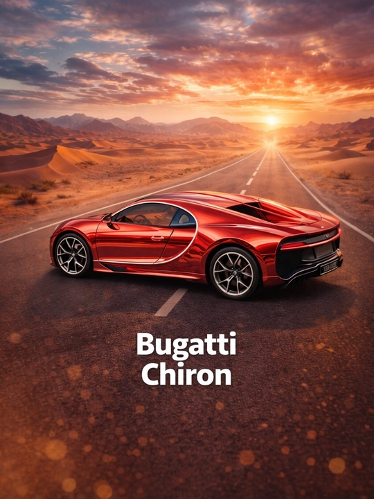 BUGATTI CHIRON, Kollektsion avtomobil, metall bezak, ovoz, yorug'lik - 