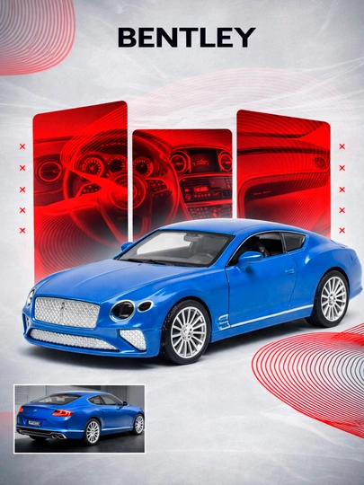 Металлическая модель автомобиля Bentley Continental GT и Ferrari 488 GTB — ROYALKI-H7YT