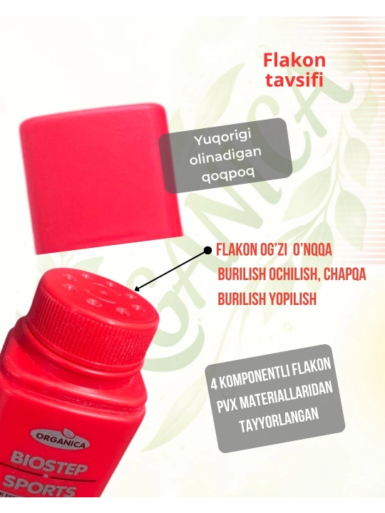 Gigienik kukun BIOSTEP SPORTS: oyoq va poyabzal yoqimsiz hidini yo'qotish uchun