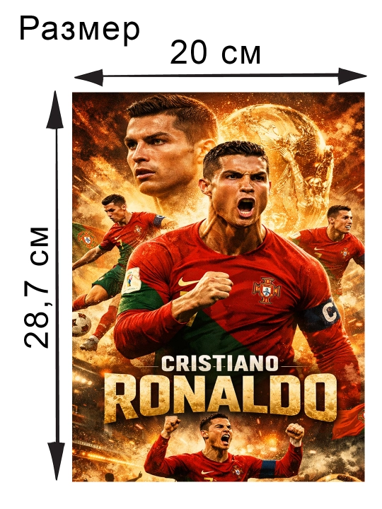 Posterlar Futbolchi Cristiano Ronaldo formatidagi laminatsiyalangan A4 - 