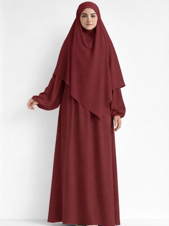Abaya, ximar, hijobli ko'ylak + himar, umra ziyorati uchun, o'lcham oversayz 42-52