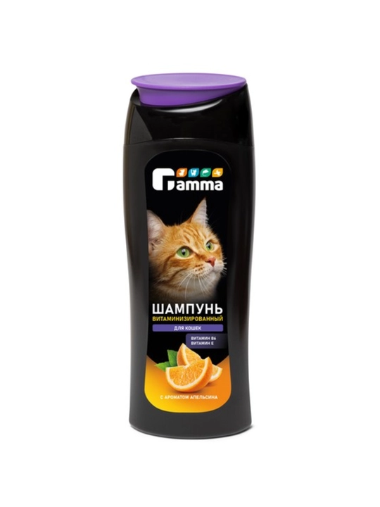 Шампунь витаминизированный для кошек Gamma, с ароматом апельсина, 400 мл - 