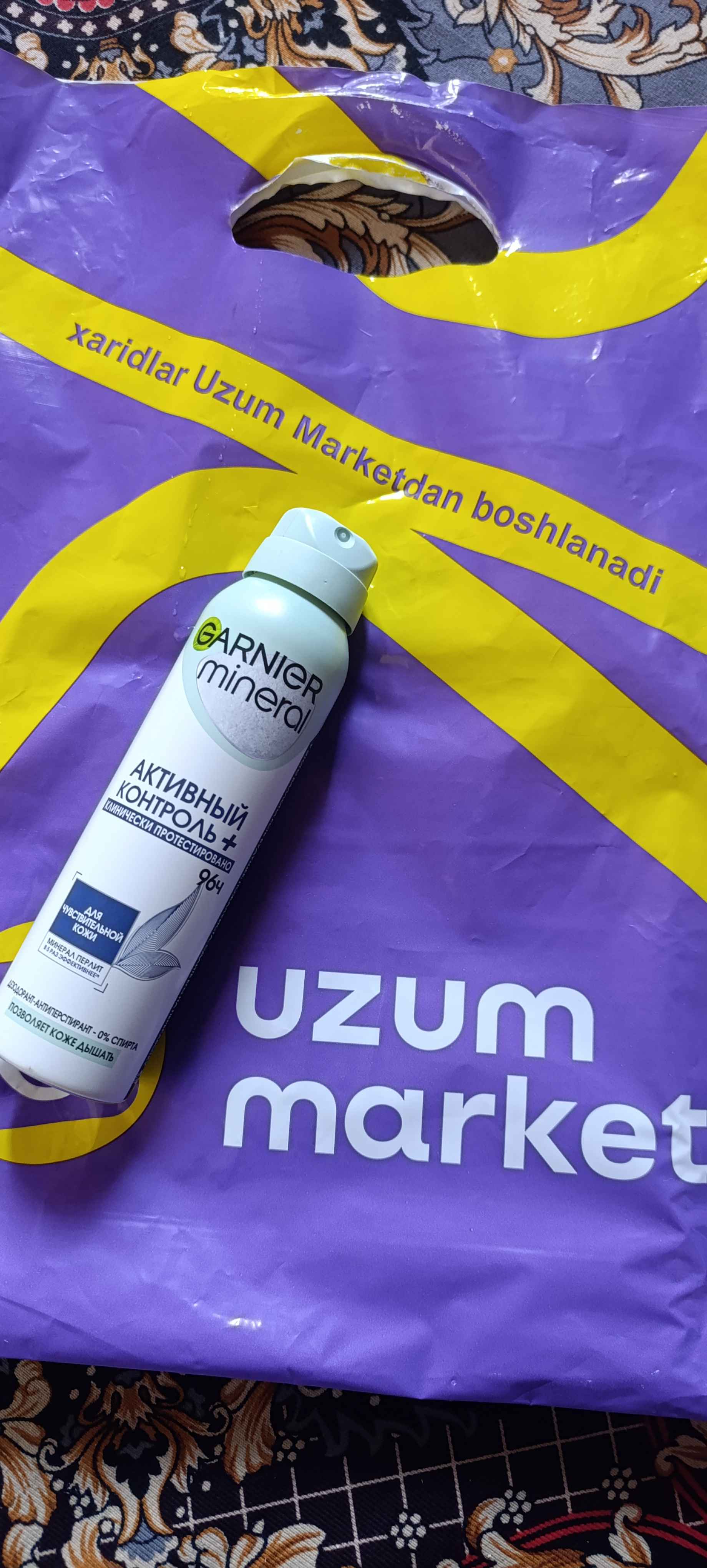 Sprey dezodorant Garnier Mineral Plus, 96 soat, 150 ml