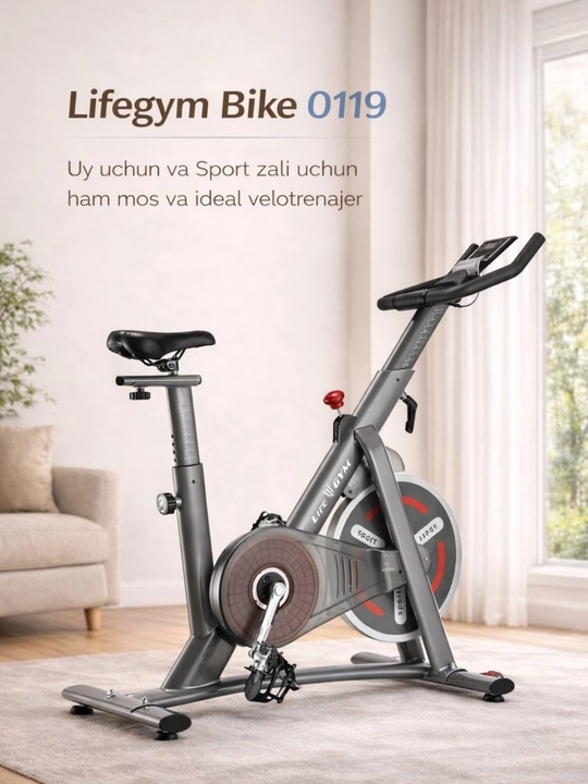 Life Gym Bike 0119 — sokin ishlash, kuchli kardio va uy hamda zal uchun ideal