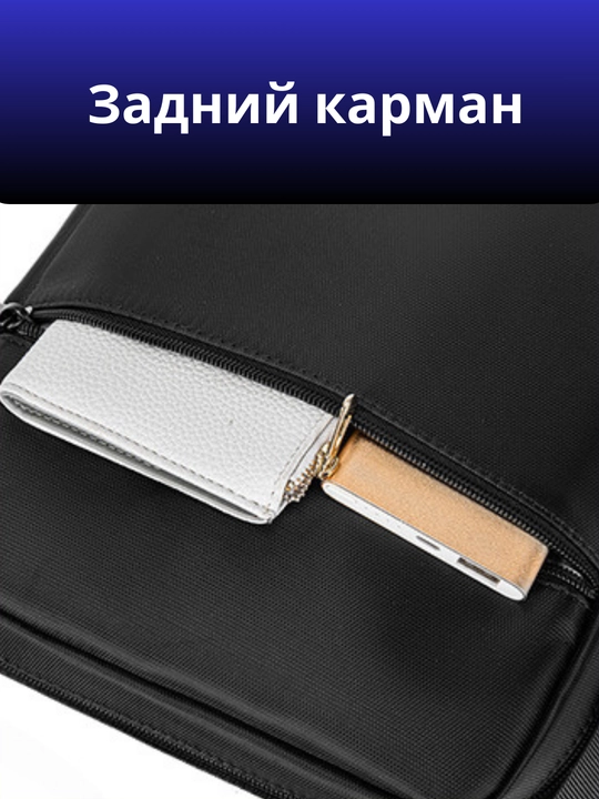 Сумка мужская через плечо, кроссбоди, барсетка, удобная и прочная, черный цвет