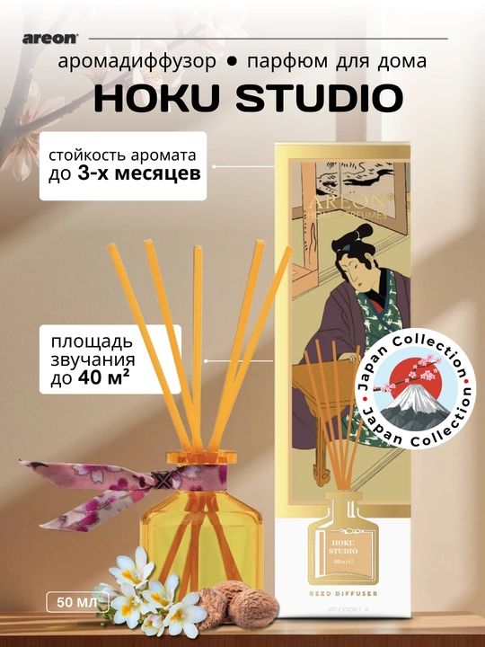 Aromatik diffuzor Areon Japan Collection, uy va ofis uchun havo aromatizatori, 50 ml - 