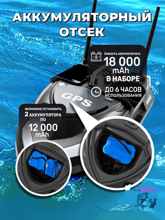GPS navigatsiyali baliq ovlash uchun prikormka kemasi V802 Pro