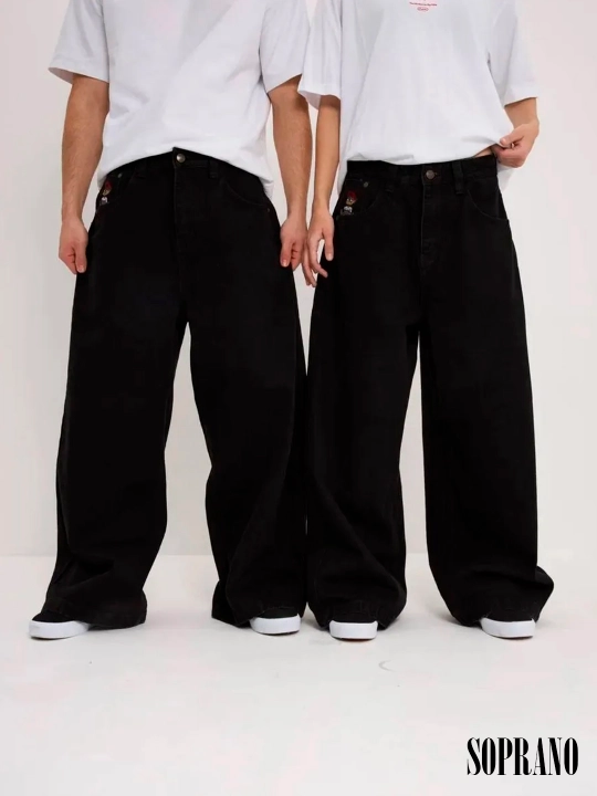 Chill Boy keng baggy jinsilar, erkaklar, ayollar va o‘smirlar uchun, o‘lchamlar XXXS–XL