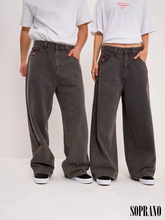 Chill Boy keng baggy jinsilar, erkaklar, ayollar va o‘smirlar uchun, o‘lchamlar XXXS–XL