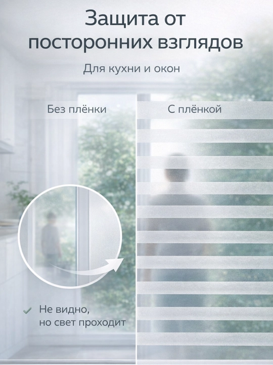 Матовая пленка на окна самоклеящаяся FORRIS HOME 60 см×7 м, тонировка стекла от солнца