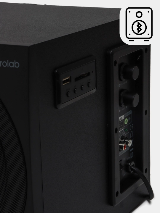Microlab M-300BT Bluetooth kolonka, 2.1 ovoz tizimi, kuchli bass, USB, AUX, sifatli ovoz