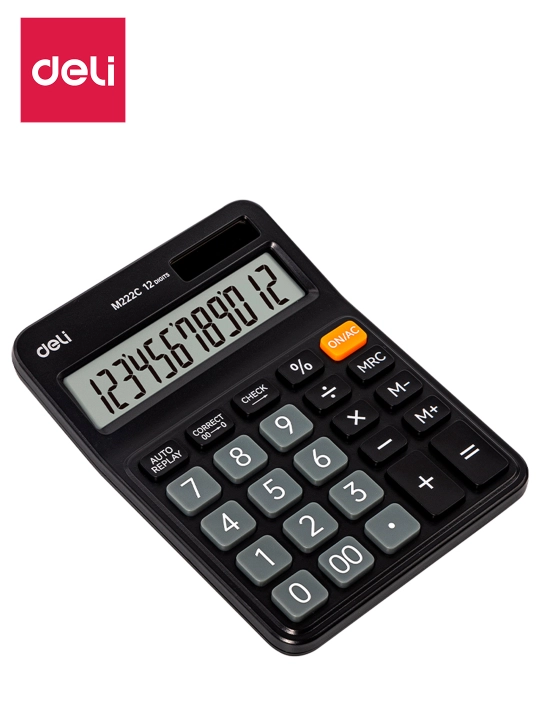 Калькулятор 12разр. (чр) EM222C Deli, 222-C-EM - 