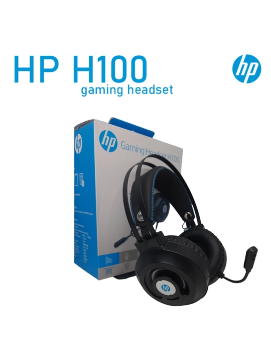 Наушники проводные, игровые HP H100 с микрофоном, RGB подсветка mini jack 3.5' - 
