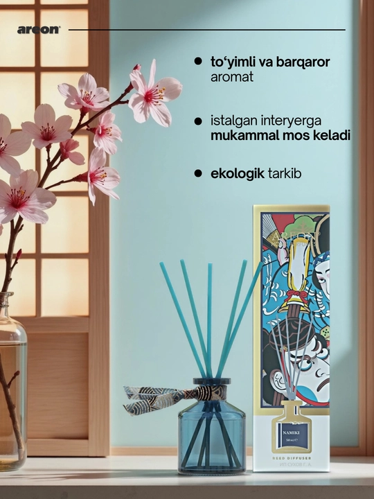 Ароматический диффузор Areon Japan Collection, ароматизатор воздуха для дома и офиса, 50 мл