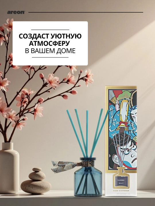 Ароматический диффузор Areon Japan Collection, ароматизатор воздуха для дома и офиса, 50 мл