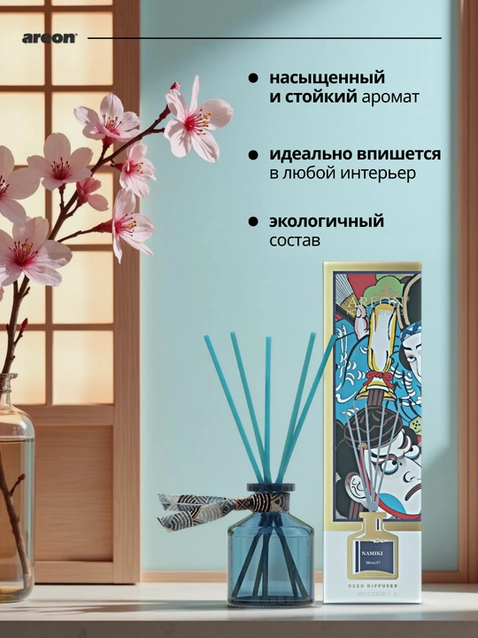 Ароматический диффузор Areon Japan Collection, ароматизатор воздуха для дома и офиса, 50 мл