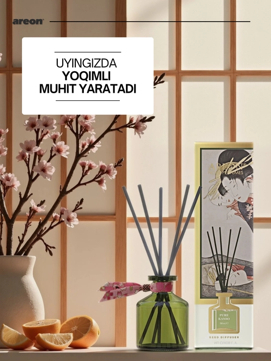 Aromatik diffuzor Areon Japan Collection, uy va ofis uchun havo aromatizatori, 50 ml