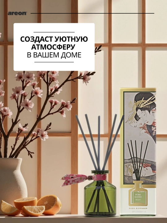 Aromatik diffuzor Areon Japan Collection, uy va ofis uchun havo aromatizatori, 50 ml