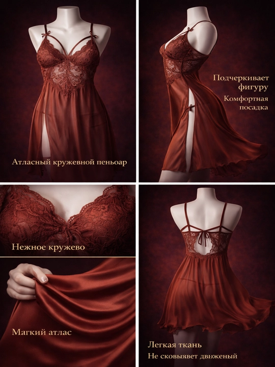 Женский ночной пеньюар, ночная рубашка