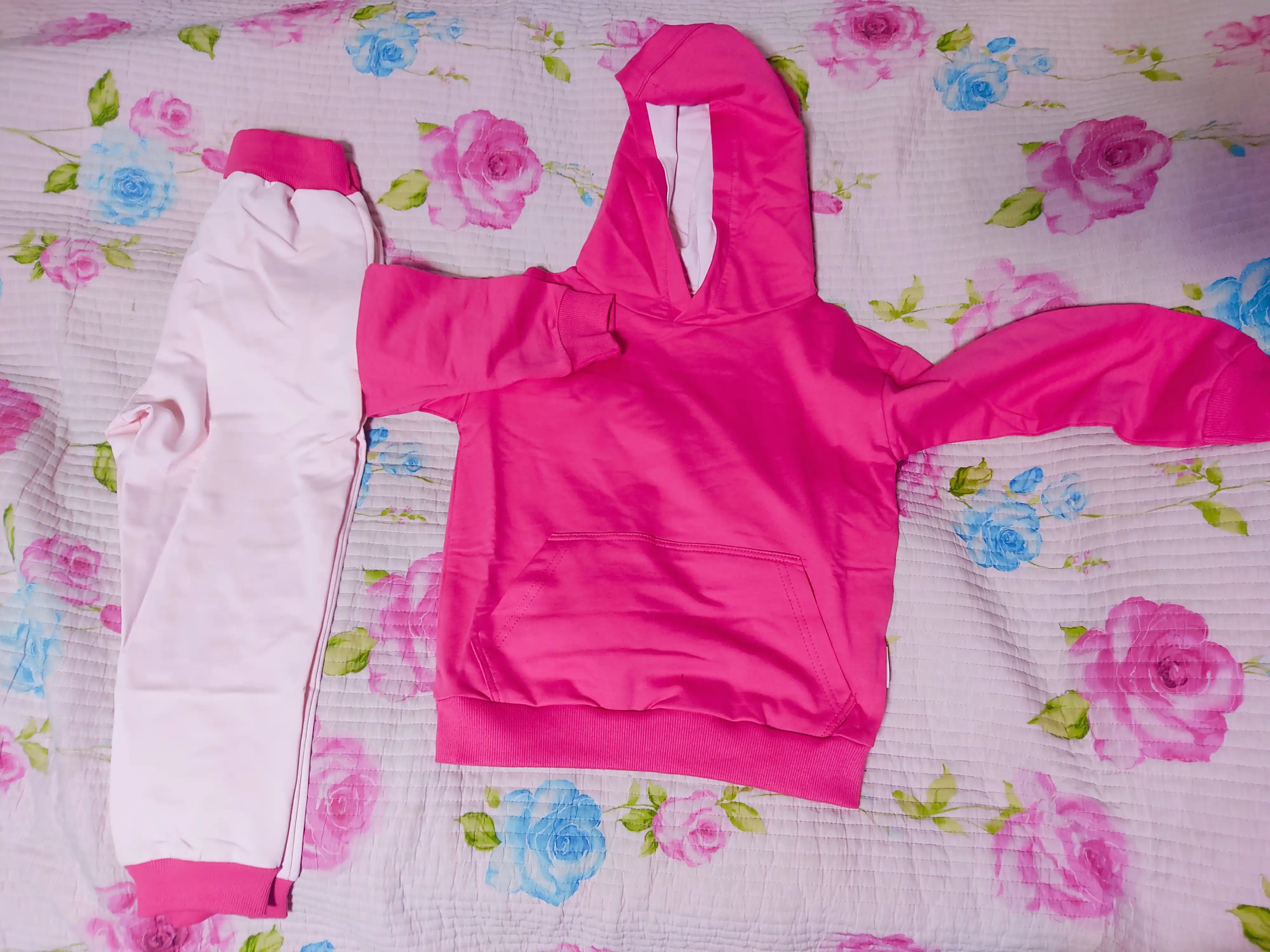 Bolalar sport kostyumi, paxta, hudi va shim, 92–122, 3-10 yoshli