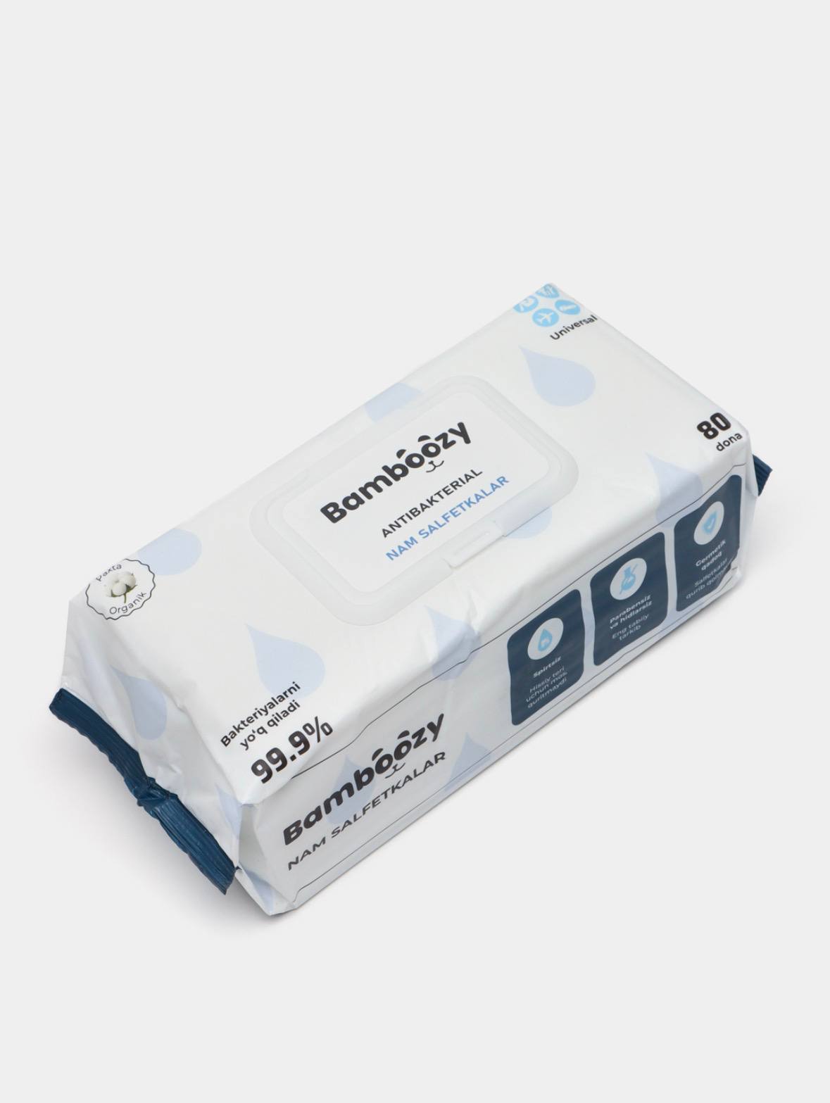 Gipoallergen salfetka Bamboozy, 5 qatlamli, 80 dona