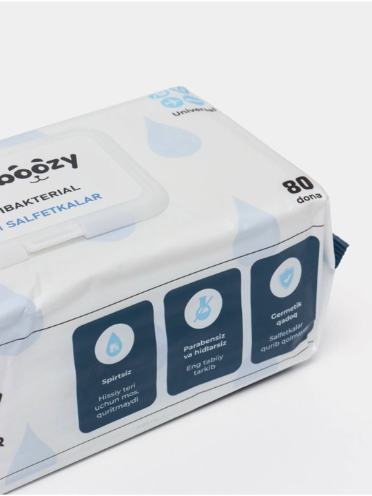 Gipoallergen salfetka Bamboozy, 5 qatlamli, 80 dona