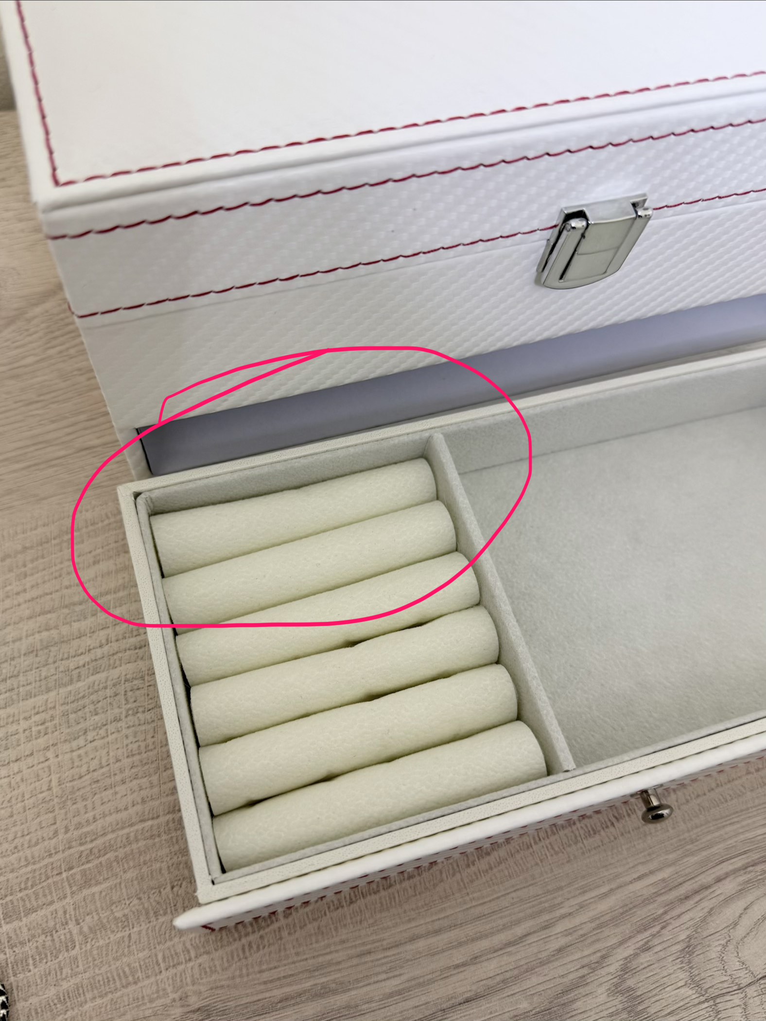 Soat va aksessuarlar uchun organayzer qutisi, karbon, ikki yarusli