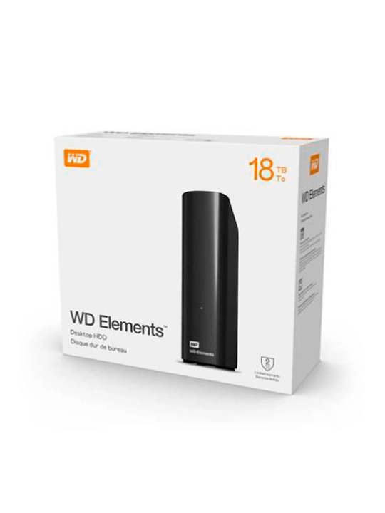 Tashqi qattiq disk WD Elements Desktop, 14 TB, 18 TB, 20 TB, USB 3.0, qora