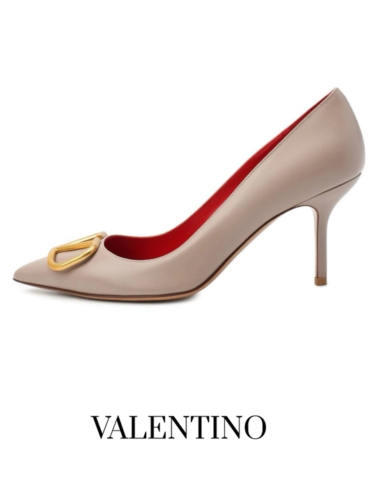Ayollar nafis klassik VALENTINO tufli charm kabluk, 6 sm Turkiya mahsuloti razmerga razmer