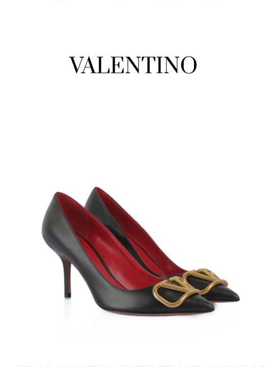 Ayollar nafis klassik VALENTINO tufli charm kabluk, 6 sm Turkiya mahsuloti razmerga razmer