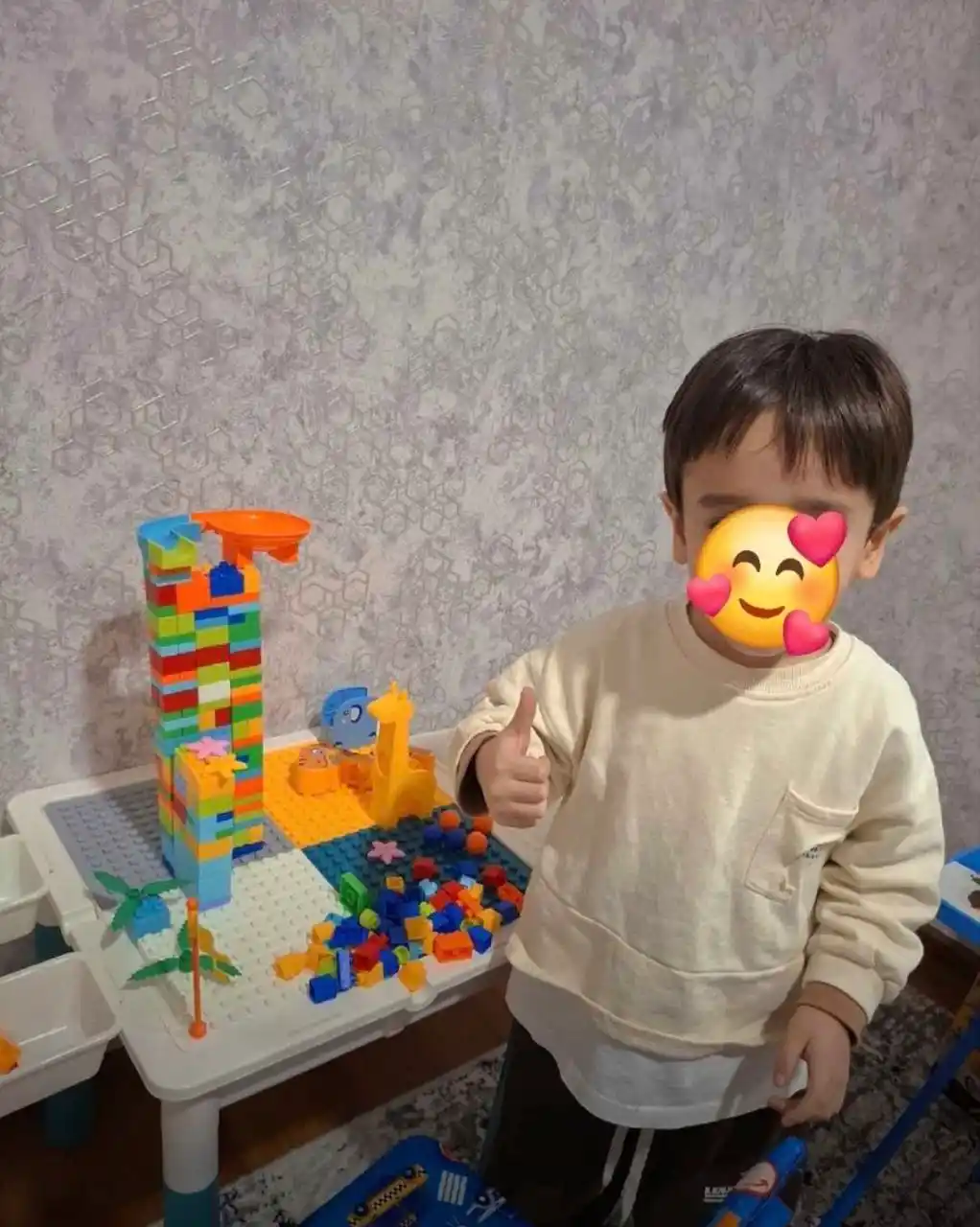 Детский игровой стол 6в1 с конструктором, стульчик, лего кубики
