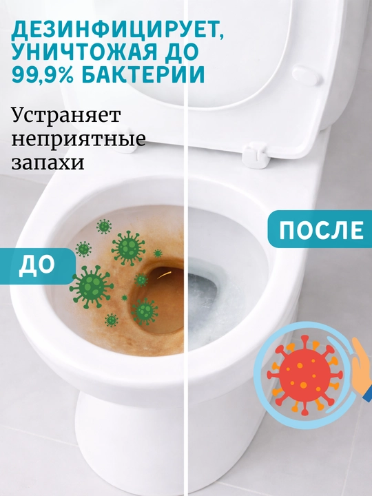GRASS WC Gel Duo — с ароматами Океан и Апельсин, мощный гель для унитаза