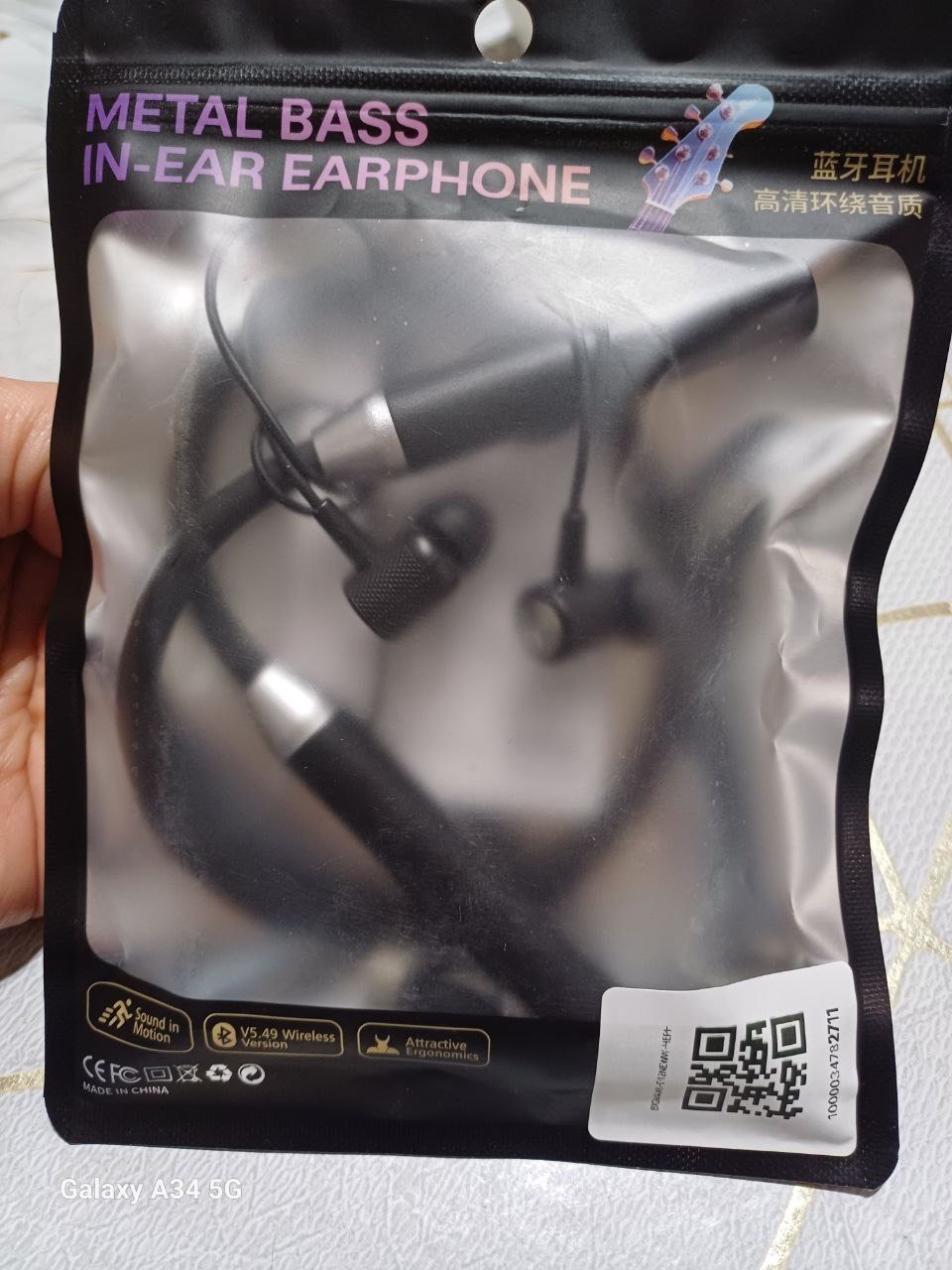 12D simsiz Bluetooth quloqchinlar, ichki kanalli, bo‘yin gardishi bilan