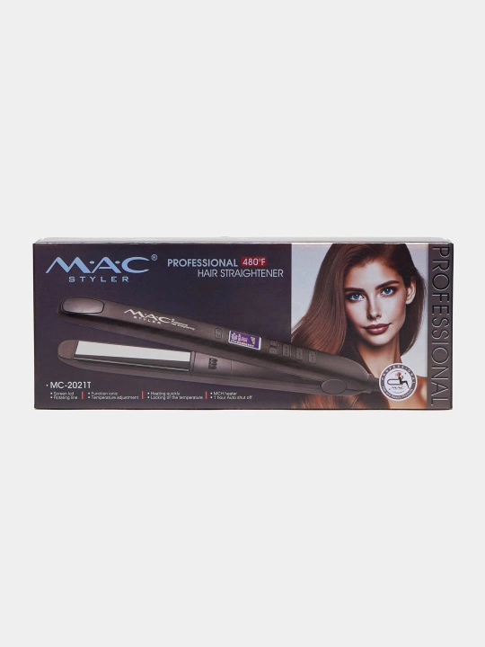 Выпрямитель для волос MAC MC-2021, щипцы для выпрямления и завивки волос, с дисплеем