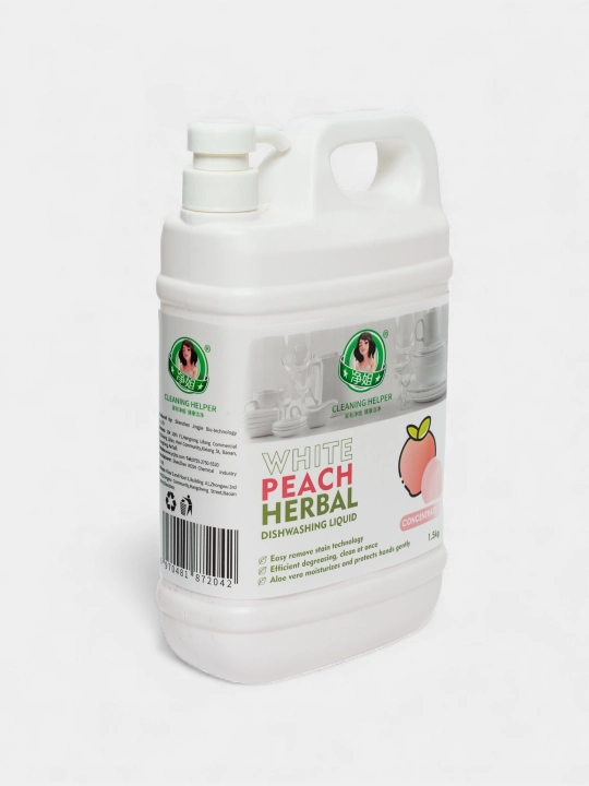 1,5 kg idish yuvish geli, Fresh Lemon, Peach konsentrati - tozalik va yaltiroqlik