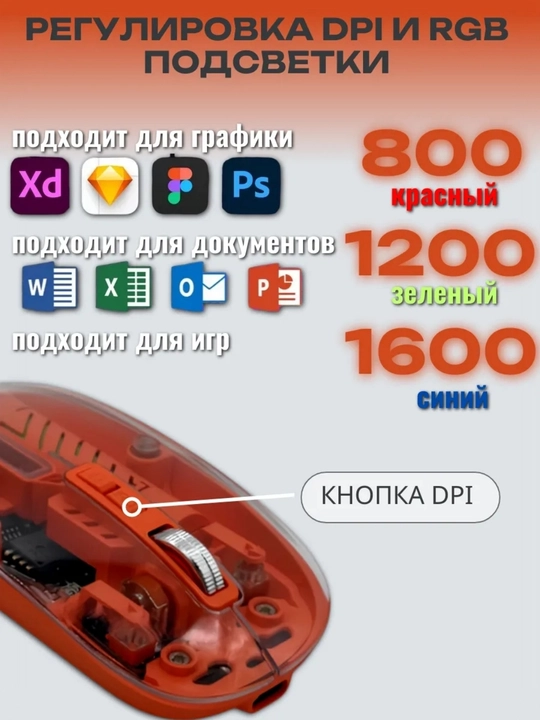 Shaffof Bluetooth sichqoncha, simsiz, PC va ofis oyinlari uchun mos