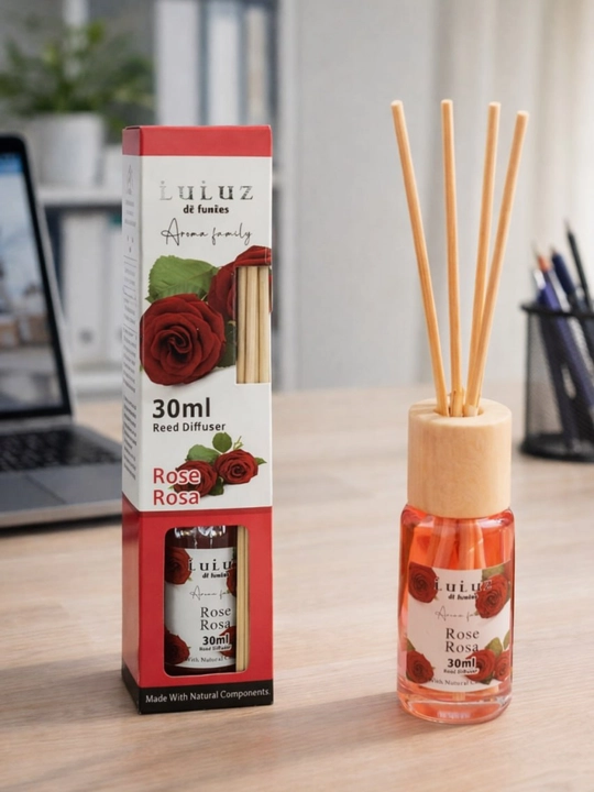 Аромадиффузор для дома Rose Rosa 30 мл – аромат с палочками, приятный запах - 