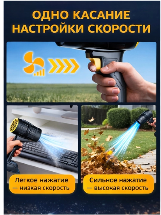 Simsiz yaproq puflagich akkumulyatorli — hovli, garaj va ustaxona uchun
