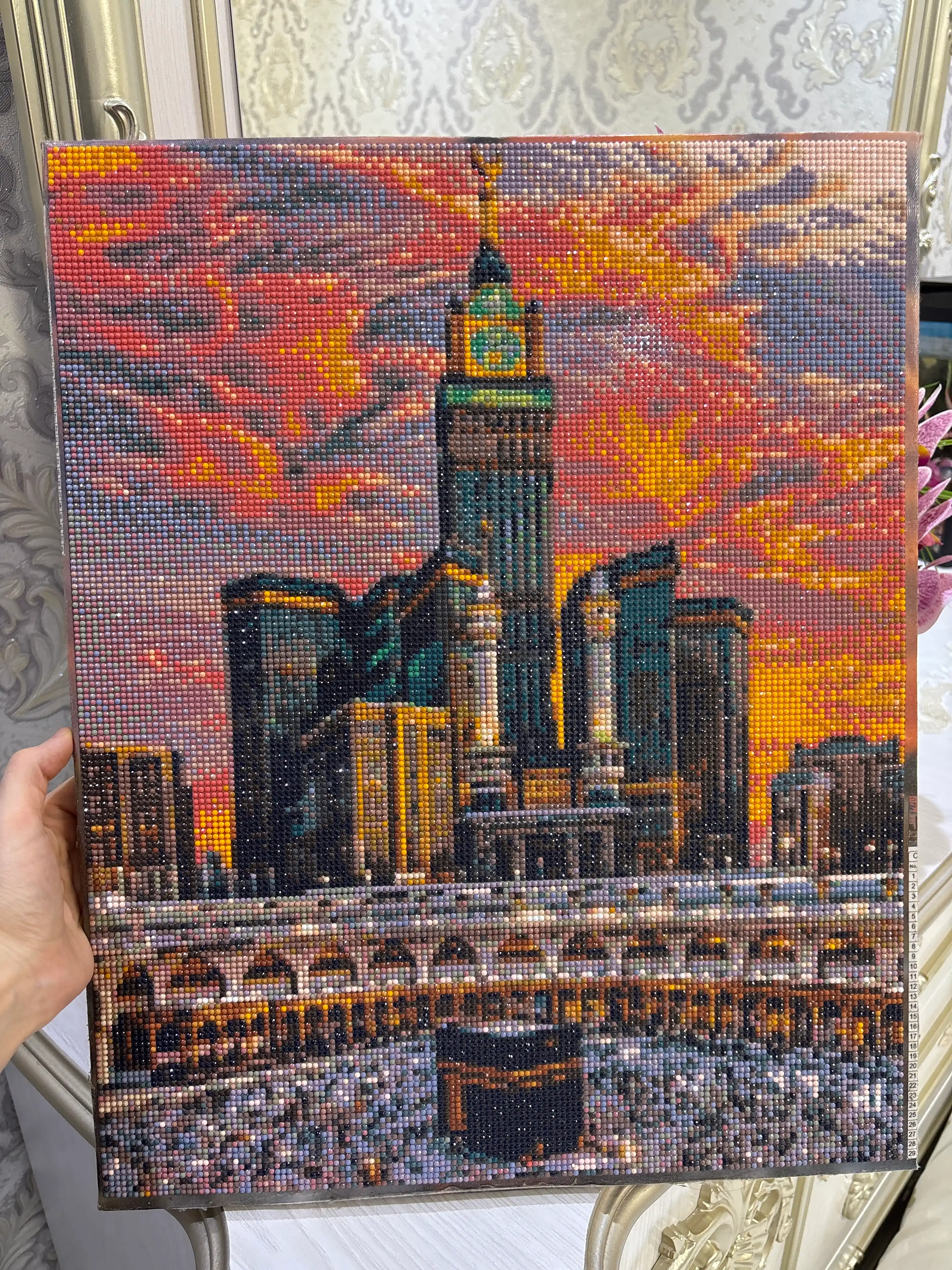 Skystore "Islom"  olmos mozaikasi, ramka ostidagi mato, 40x50, sovg‘a uchun aksessuarlar