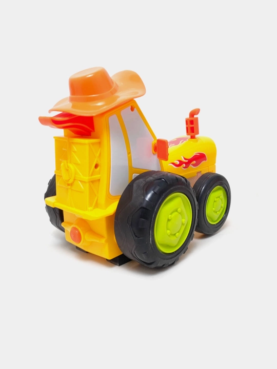 Siniy traktor bolalar mashinasi, musiqiy o'yinchoq mashina bolalar uchun, 1+
