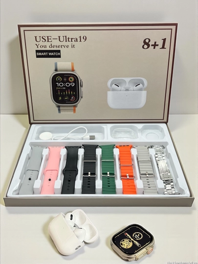 Умные часы, 1+1, 2 Smart Watch 8 и 8 ultra, 11 ремешков и чехол в комплекте — PUMAUZ-WATCH-СЛНКОСТ