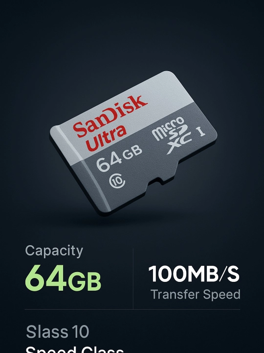 Карта памяти SanDisk microSD 64GB Class 10 — в комплекте неожиданный подарок