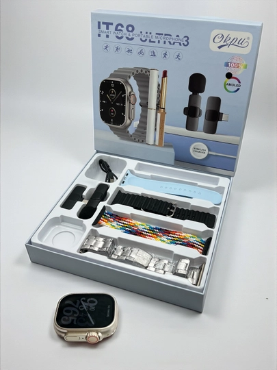 Умные часы, 1+1, 2 Smart Watch 8 и 8 ultra, 11 ремешков и чехол в комплекте — PUMAUZ-WATCH-МЕНТОЛ