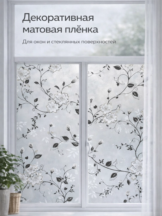 Матовая плёнка для окон 60см х 3м FORRIS HOME приватность без клея - 