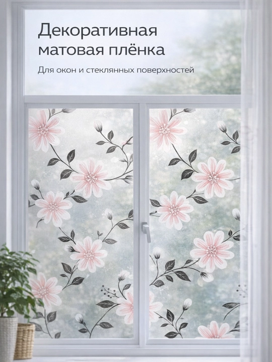 Матовая плёнка для окон 60см х 3м FORRIS HOME приватность без клея - 