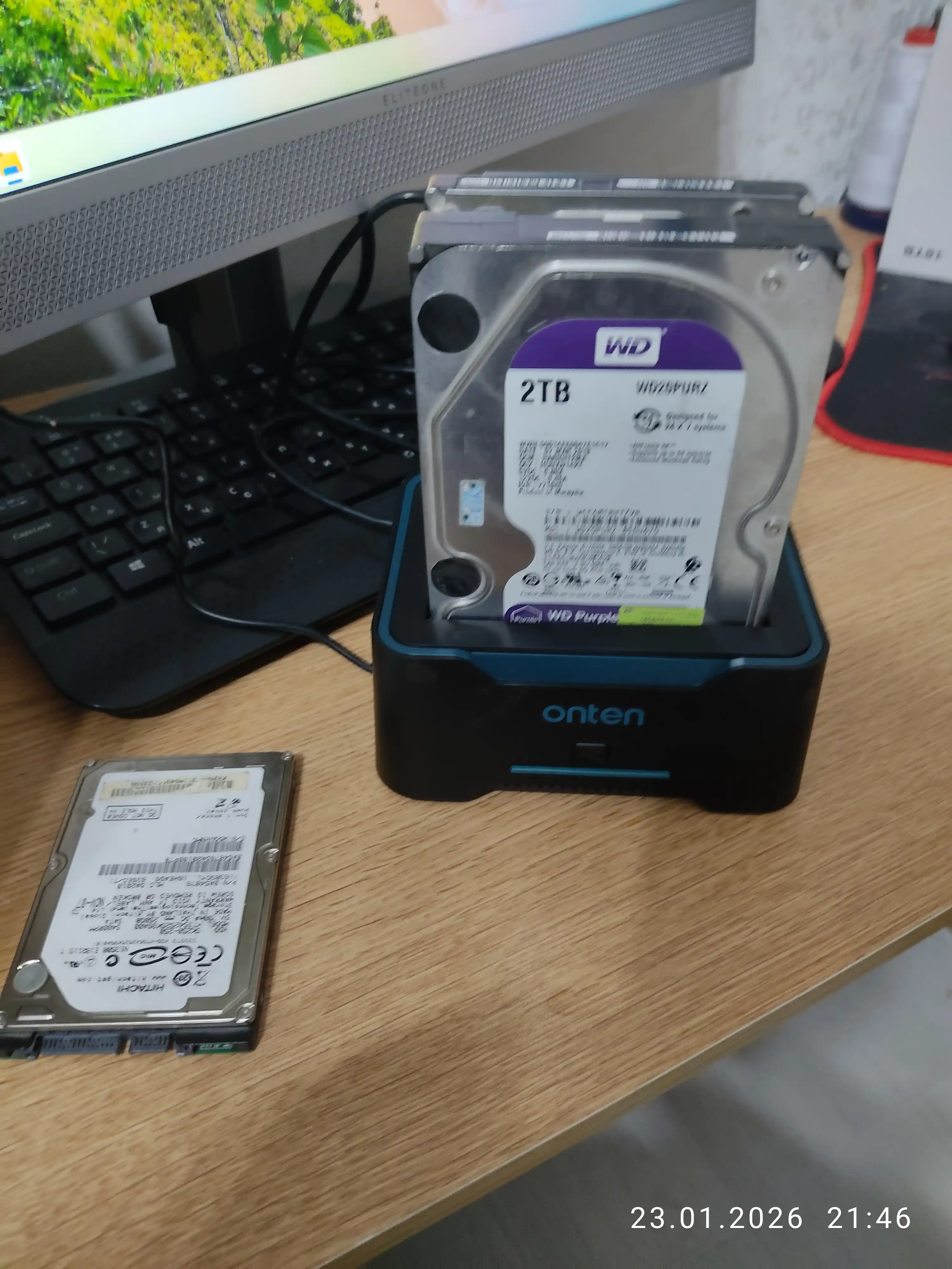 OTN UHD6 Dual Bay HDD/SSD dok-stansiya, 2.5/3.5 dyuym disklar uchun USB adapter