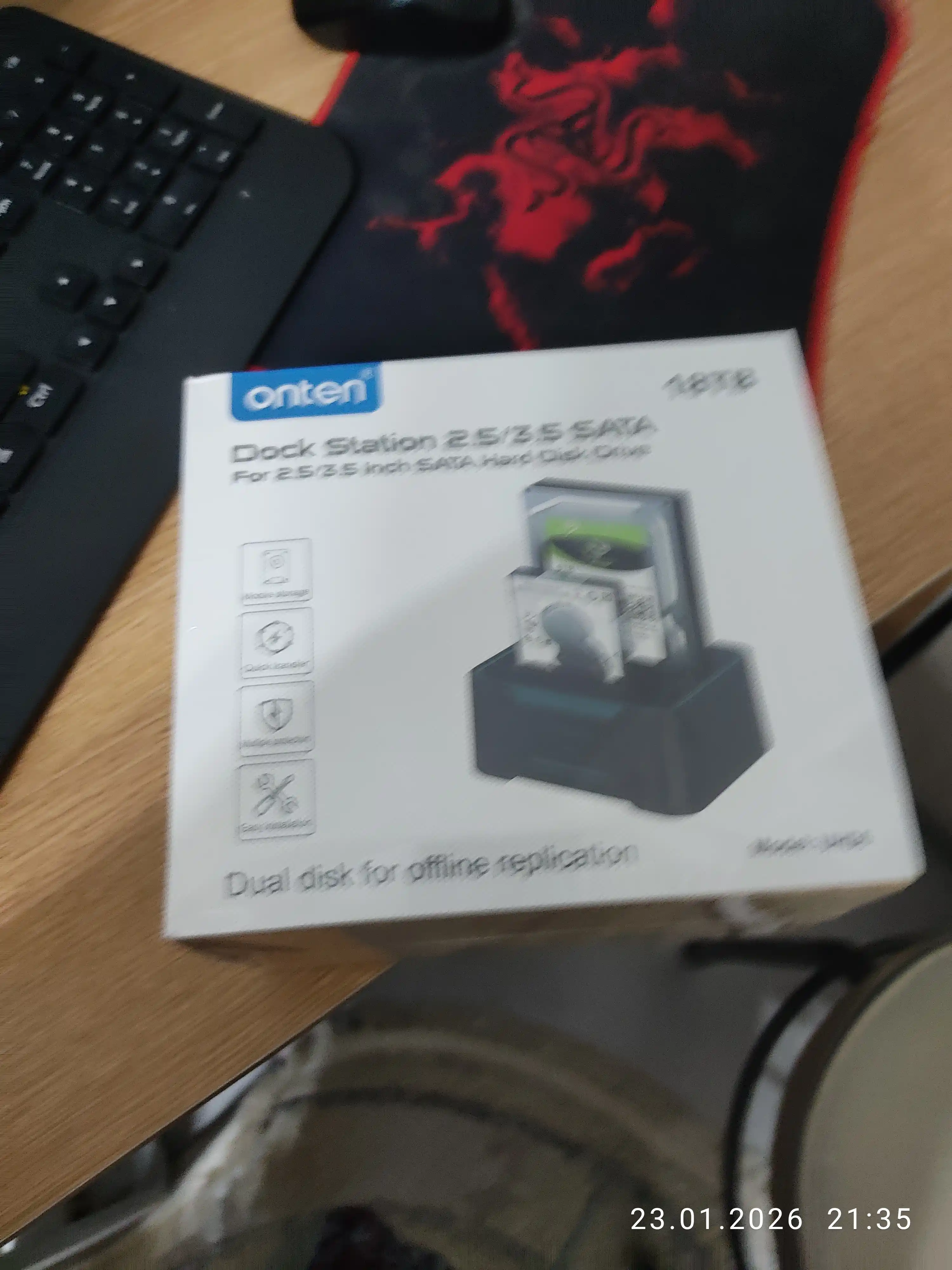 OTN UHD6 Dual Bay HDD/SSD dok-stansiya, 2.5/3.5 dyuym disklar uchun USB adapter