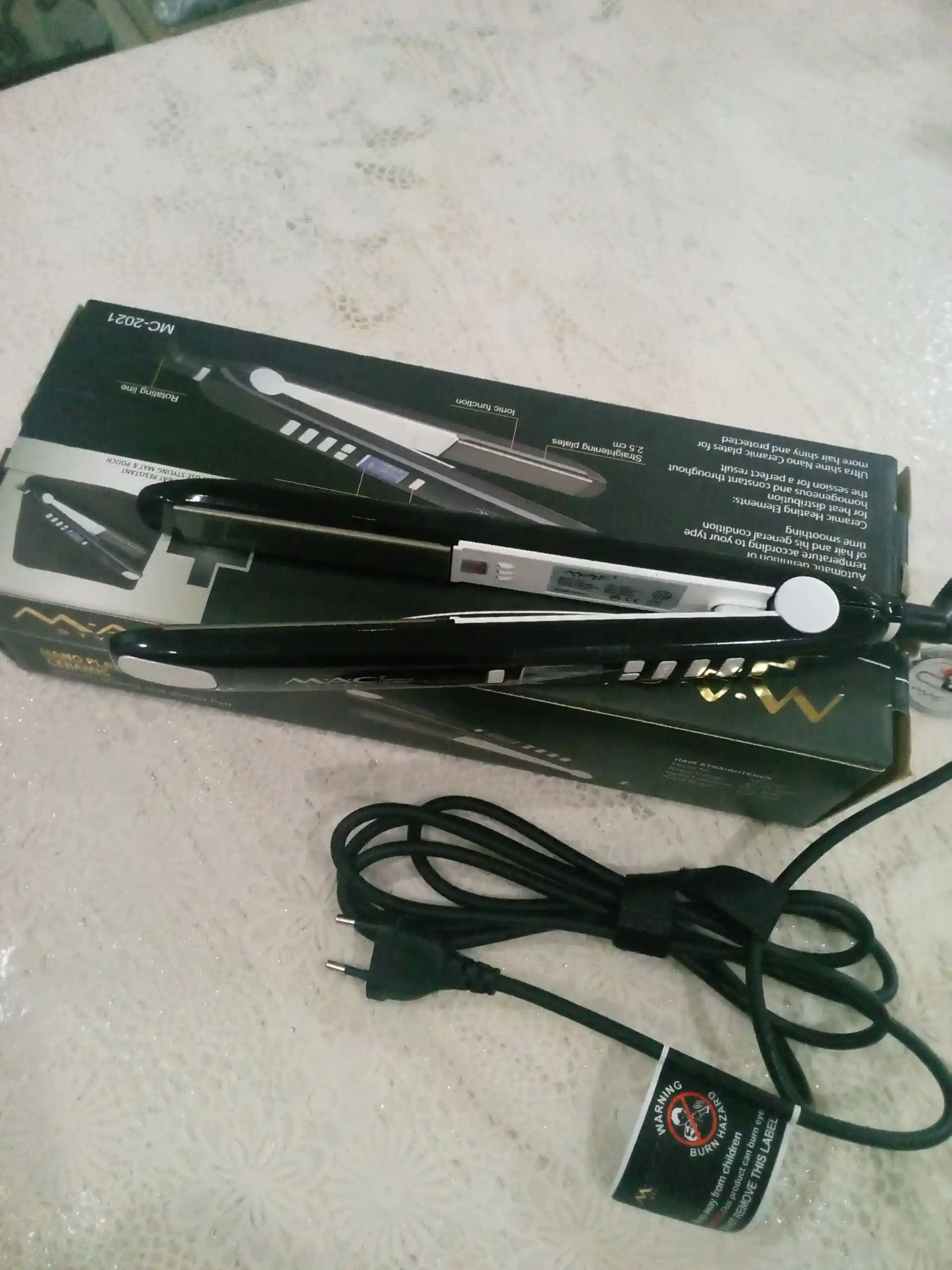 Professional to‘g‘rilagich, soch dazmoli MAC MC-2021, keramik, LCD displeyli