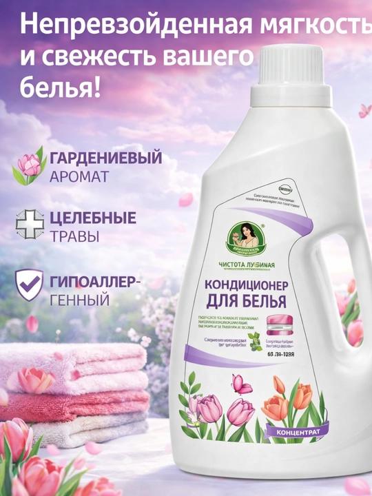 Кондиционер для белья Cleaning Helper — концентрат (цветочный аромат), 2 кг - 