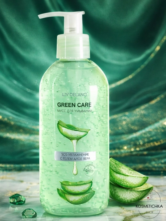 Yuvinish uchun muss Liv Delano SOS-namlantiruvchi Aloe Vera geli bilan, 200 ml
